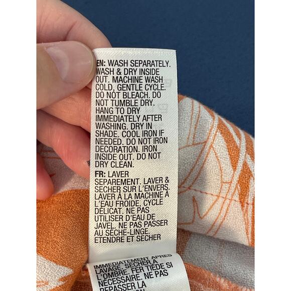 Roxy Long Sleeve Surplice Neckline Romper Peach/White Size M Pre-owned - Picture 6 of 12